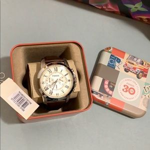 NWT Unisex Fossil Watch W/ Leather Strap